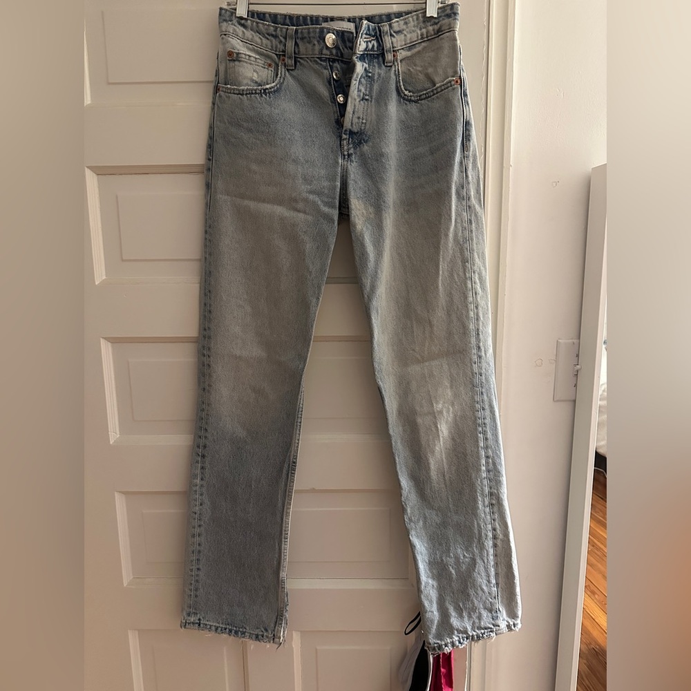 Straight leg light wash Zara jeans